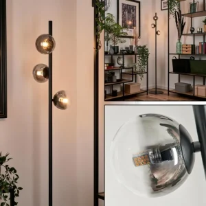 hofstein Lampadaire - Verre Remaisnil Noir, 3 lumières* Lampes Modernes