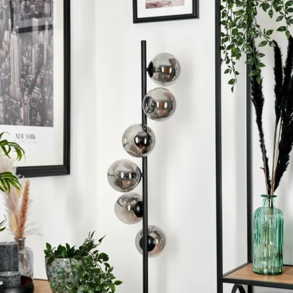 hofstein Lampadaire - Verre Remaisnil Noir, 6 lumières* Lampes Modernes