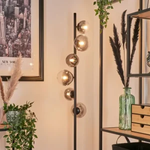hofstein Lampadaire - Verre Remaisnil Clair, Fumé, 6 lumières* Lampes Modernes