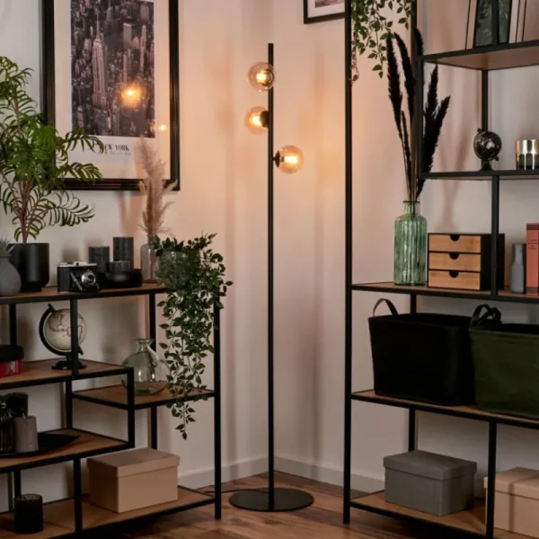 hofstein Lampadaire - Verre Remaisnil Ambre, 3 lumières* Lampes En Verre