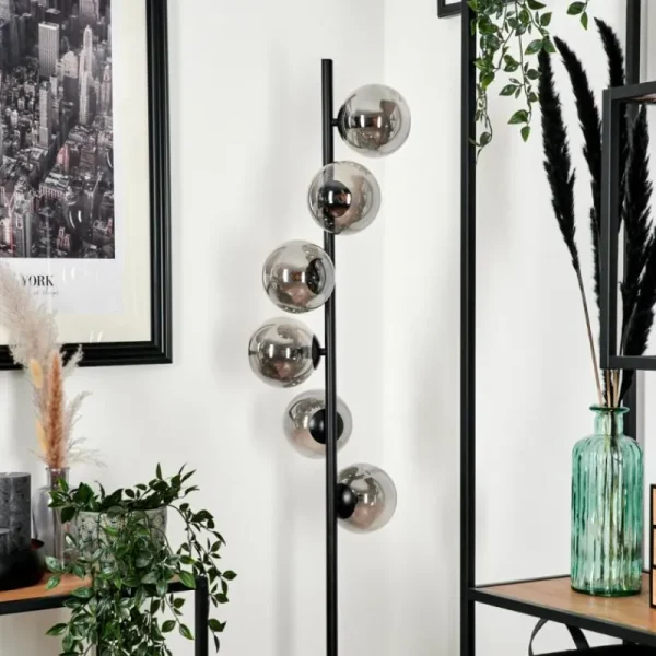 hofstein Lampadaire - Verre Remaisnil Noir, 6 lumières* Lampes Modernes