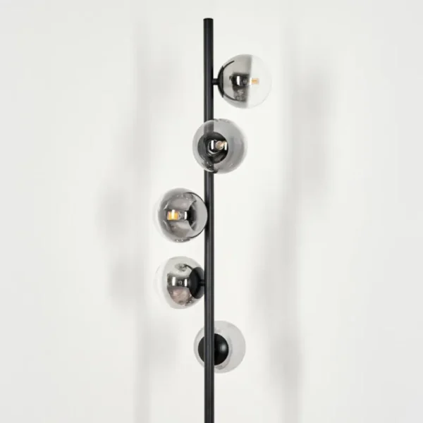 hofstein Lampadaire - Verre Remaisnil Clair, Fumé, 5 lumières* Lampes Modernes