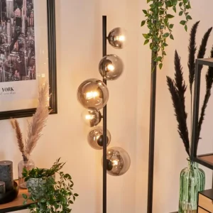 hofstein Lampadaire - Verre Remaisnil Clair, Fumé, 6 lumières* Lampes Modernes
