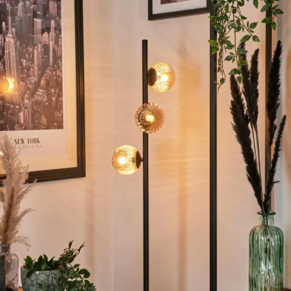 hofstein Lampadaire - Verre Remaisnil Ambre, 3 lumières* Lampes Modernes