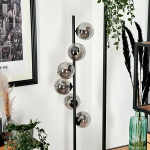 hofstein Lampadaire - Verre Remaisnil Noir, 6 lumières* Lampes Modernes