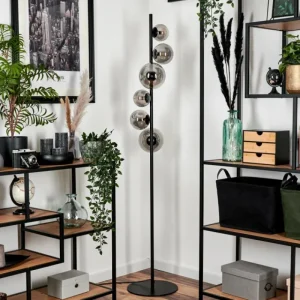 hofstein Lampadaire - Verre Remaisnil Fumé, 6 lumières* Lampes Modernes