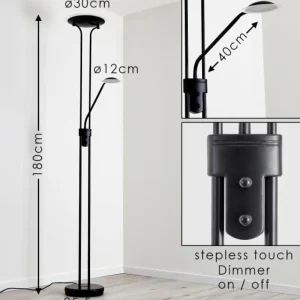 hofstein Lampadaire Abiqua LED Noir, 2 lumières* Lampes Modernes