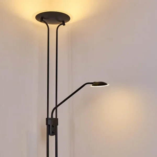hofstein Lampadaire Abiqua LED Noir, 2 lumières* Lampes Modernes
