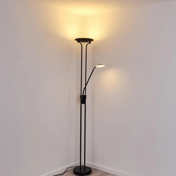 hofstein Lampadaire Abiqua LED Noir, 2 lumières* Lampes Modernes