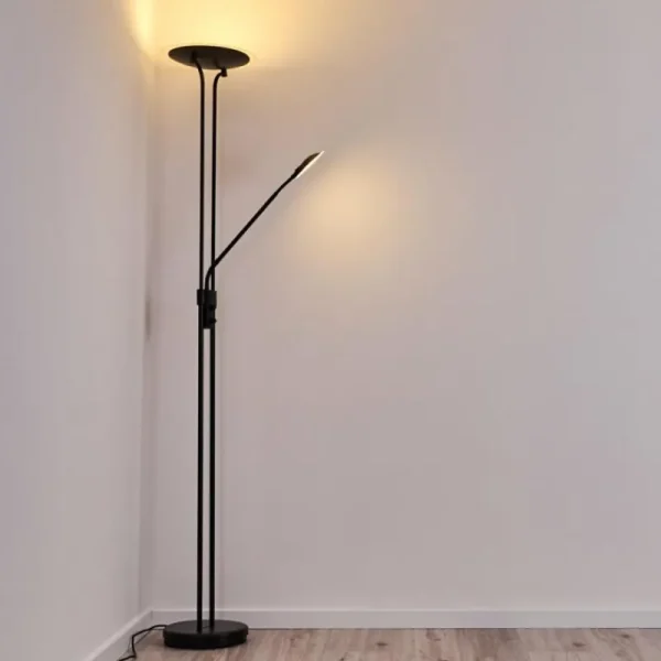 hofstein Lampadaire Abiqua LED Noir, 2 lumières* Lampes Modernes