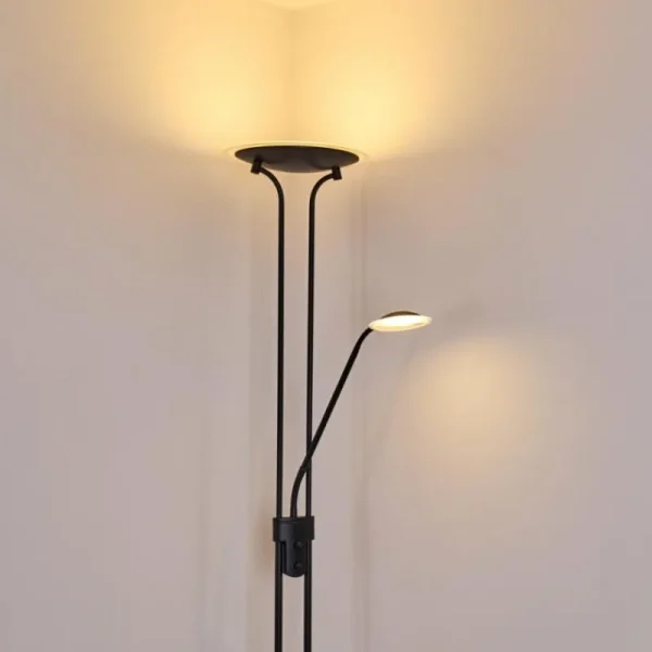 hofstein Lampadaire Abiqua LED Noir, 2 lumières* Lampes Modernes