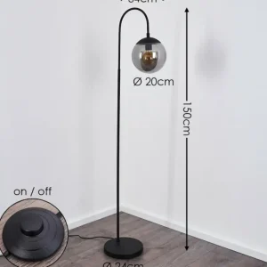 hofstein Lampadaire Agropoli Noir, 1 lumière* Lampes Modernes