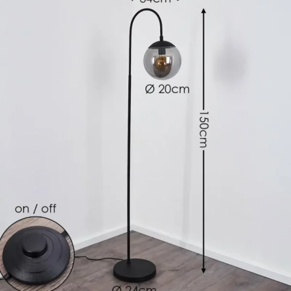 hofstein Lampadaire Agropoli Noir, 1 lumière* Lampes Modernes