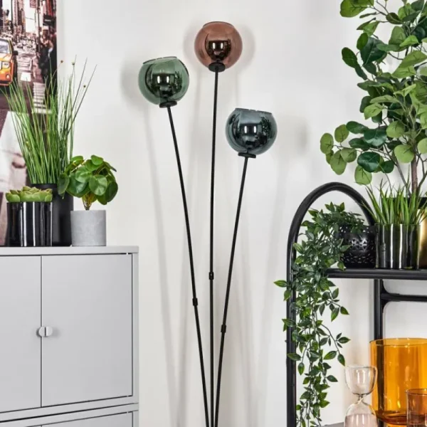 hofstein Lampadaire Belp Noir, 3 lumières* Lampes En Verre