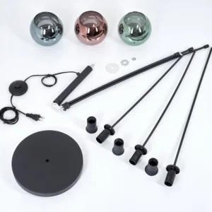 hofstein Lampadaire Belp Noir, 3 lumières* Lampes En Verre