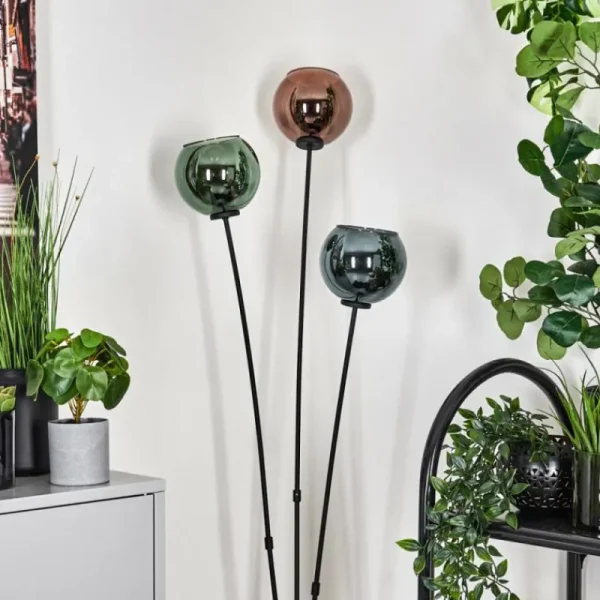 hofstein Lampadaire Belp Noir, 3 lumières* Lampes En Verre