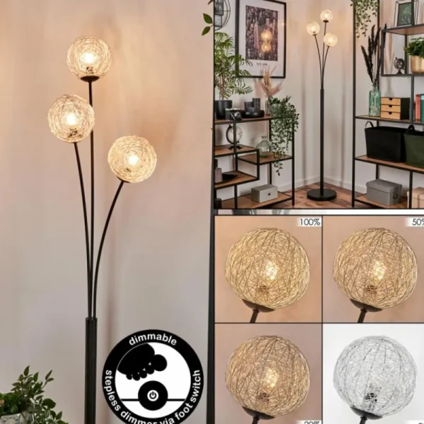 hofstein Lampadaire Bernado Argenté, 3 lumières* Lampes Modernes