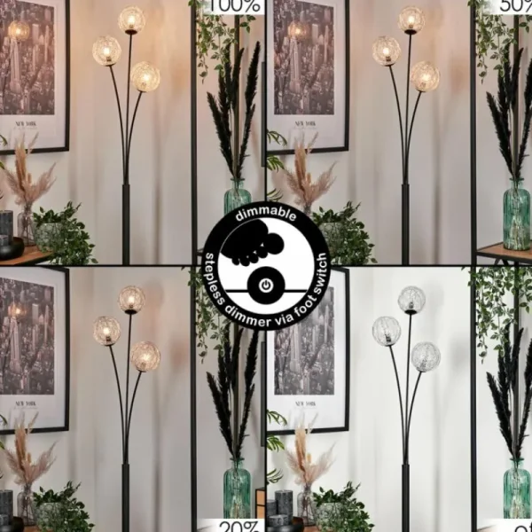 hofstein Lampadaire Bernado Argenté, 3 lumières* Lampes Modernes