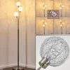 hofstein Lampadaire Bernado Nickel mat, 3 lumières* Lampes Modernes