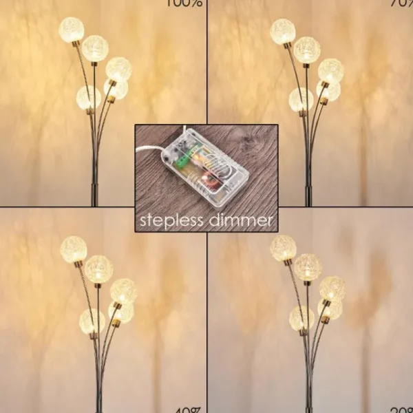 hofstein Lampadaire Bernado Nickel mat, 5 lumières* Lampes Modernes