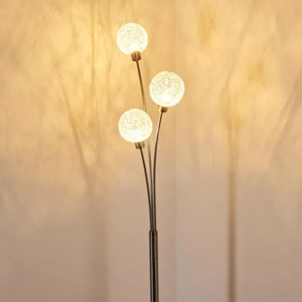 hofstein Lampadaire Bernado Nickel mat, 3 lumières* Lampes Modernes