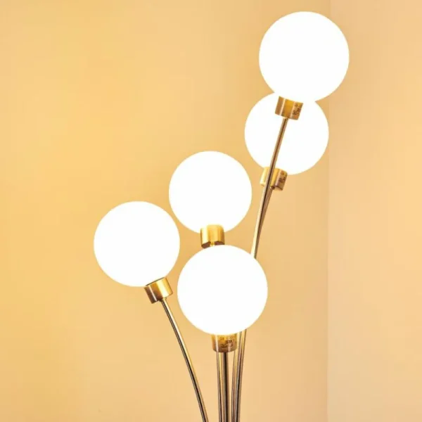 hofstein Lampadaire Bernado Nickel mat, 5 lumières* Lampes Modernes