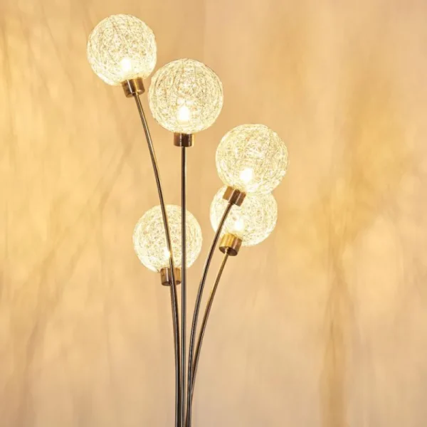 hofstein Lampadaire Bernado Nickel mat, 5 lumières* Lampes Modernes