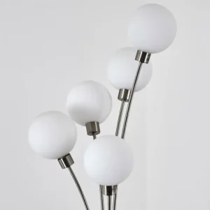 hofstein Lampadaire Bernado Nickel mat, 5 lumières* Lampes Modernes