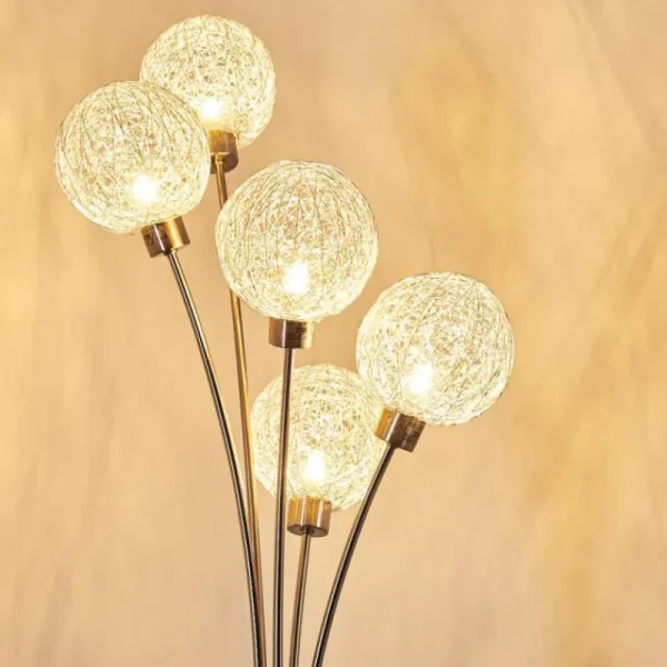 hofstein Lampadaire Bernado Nickel mat, 5 lumières* Lampes Modernes