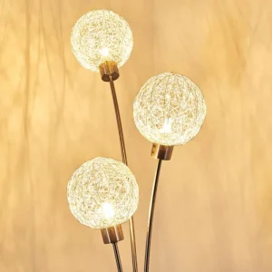hofstein Lampadaire Bernado Nickel mat, 3 lumières* Lampes Modernes