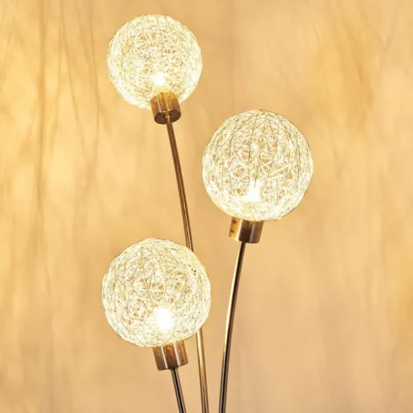 hofstein Lampadaire Bernado Nickel mat, 3 lumières* Lampes Modernes