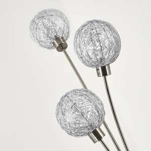 hofstein Lampadaire Bernado Nickel mat, 3 lumières* Lampes Modernes
