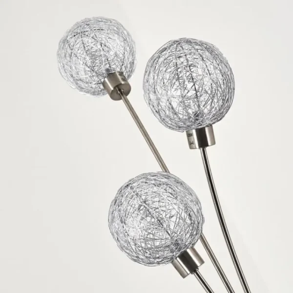 hofstein Lampadaire Bernado Nickel mat, 3 lumières* Lampes Modernes