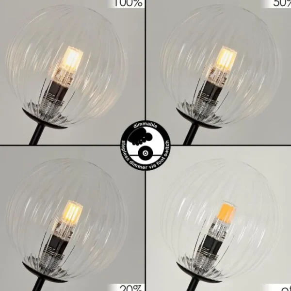 hofstein Lampadaire Bernado Noir, 5 lumières* Lampes En Verre