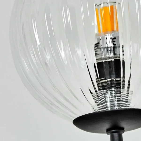hofstein Lampadaire Bernado Noir, 5 lumières* Lampes En Verre