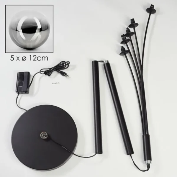 hofstein Lampadaire Bernado Noir, 5 lumières* Lampes Modernes