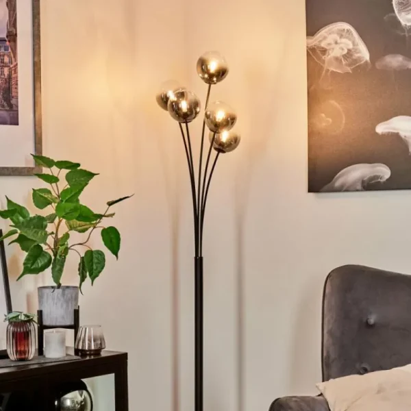 hofstein Lampadaire Bernado Noir, 5 lumières* Lampes Modernes