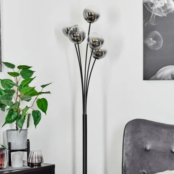 hofstein Lampadaire Bernado Noir, 5 lumières* Lampes Modernes
