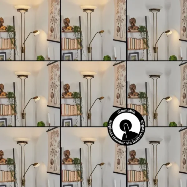 hofstein Lampadaire Biot LED Vieux laiton, 2 lumières* Lampes Modernes