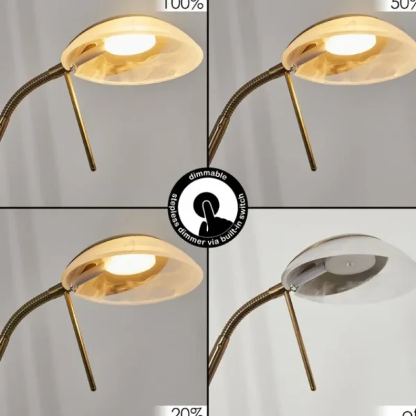 hofstein Lampadaire Biot LED Vieux laiton, 2 lumières* Lampes Modernes
