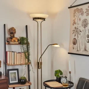 hofstein Lampadaire Biot LED Vieux laiton, 2 lumières* Lampes Modernes
