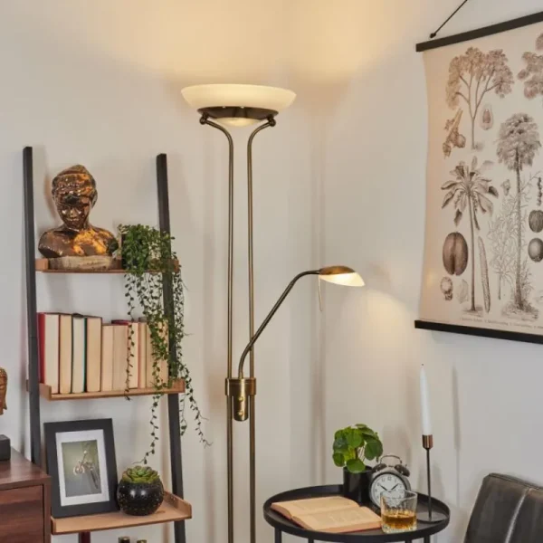 hofstein Lampadaire Biot LED Vieux laiton, 2 lumières* Lampes Modernes