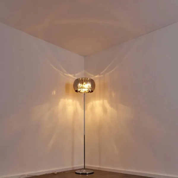 hofstein Lampadaire Blacklick Chrome, 4 lumières* Lampes En Verre