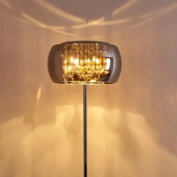 hofstein Lampadaire Blacklick Chrome, 4 lumières* Lampes En Verre