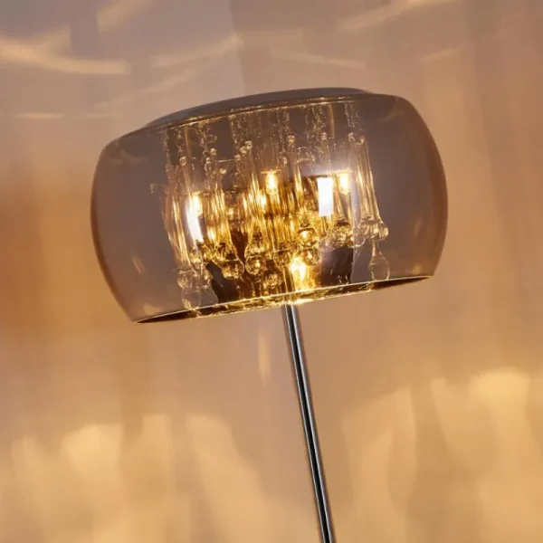hofstein Lampadaire Blacklick Chrome, 4 lumières* Lampes En Verre