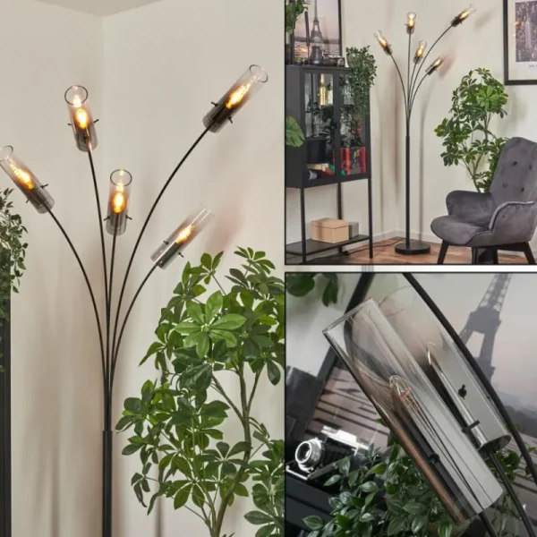 hofstein Lampadaire Caimitte Noir, 5 lumières* Lampes Modernes