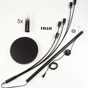 hofstein Lampadaire Caimitte Noir, 5 lumières* Lampes Modernes