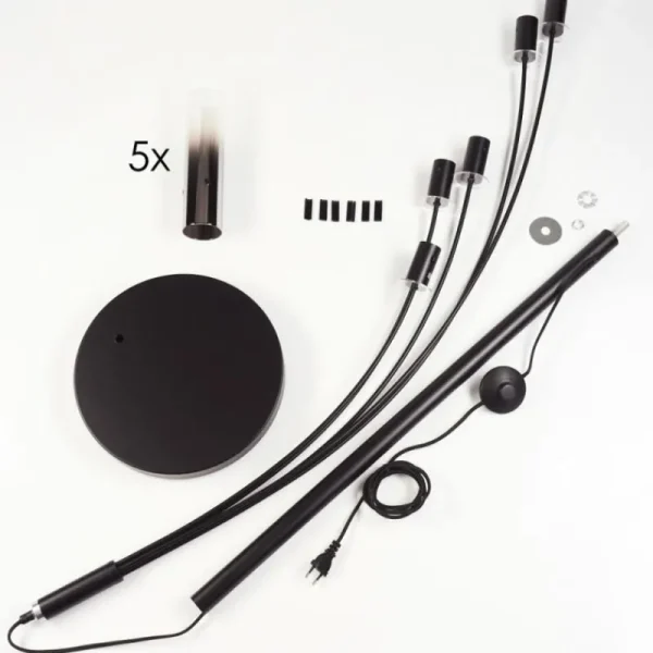hofstein Lampadaire Caimitte Noir, 5 lumières* Lampes Modernes