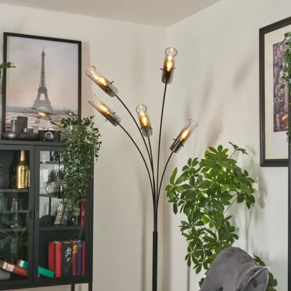 hofstein Lampadaire Caimitte Noir, 5 lumières* Lampes Modernes
