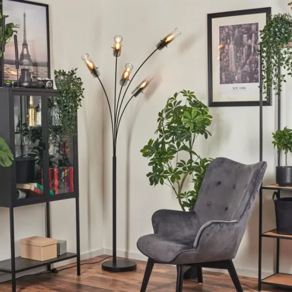 hofstein Lampadaire Caimitte Noir, 5 lumières* Lampes Modernes